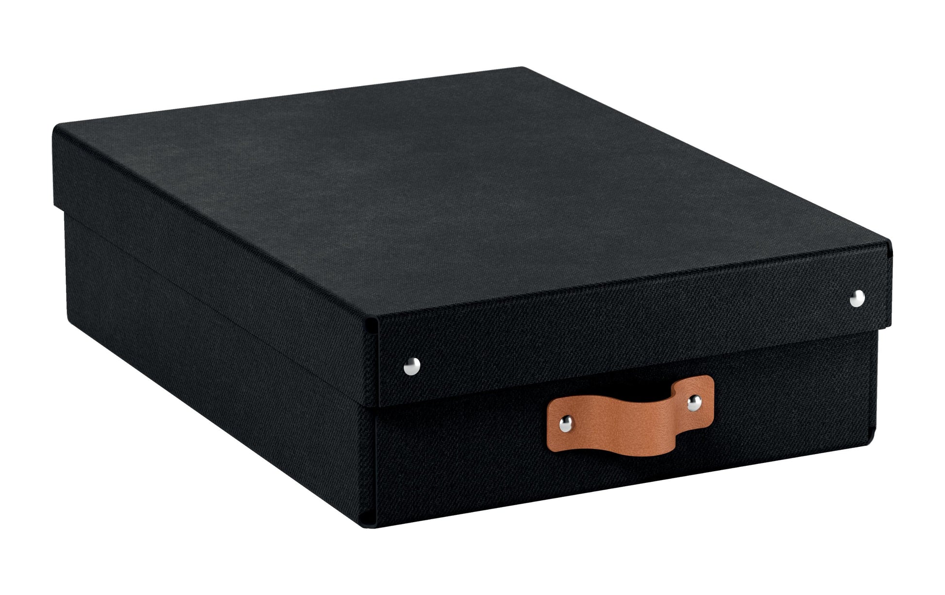 Leitz Puro flache Aufbewahrungsbox 8 l – mit Klappdeckel, 355 × 100 × 260 mm, schwarz, Karton, 2er Pack