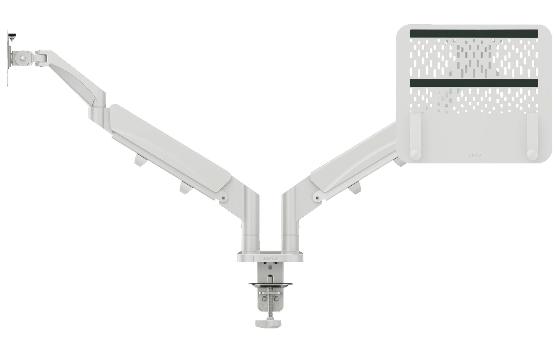Leitz Ergo – Monitorarm – bis 32", VESA 100 × 100 mm, 9 kg, höhenverstellbar, hellgrau
