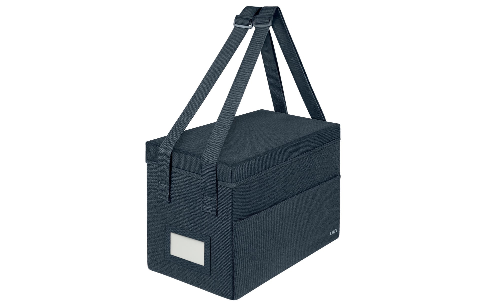 Leitz Aufbewahrungsbox 4 l – B 355 × H 235 × T 200 mm, 3 Fächer, faltbar, mit Tragegriff, Anthrazit, Karton