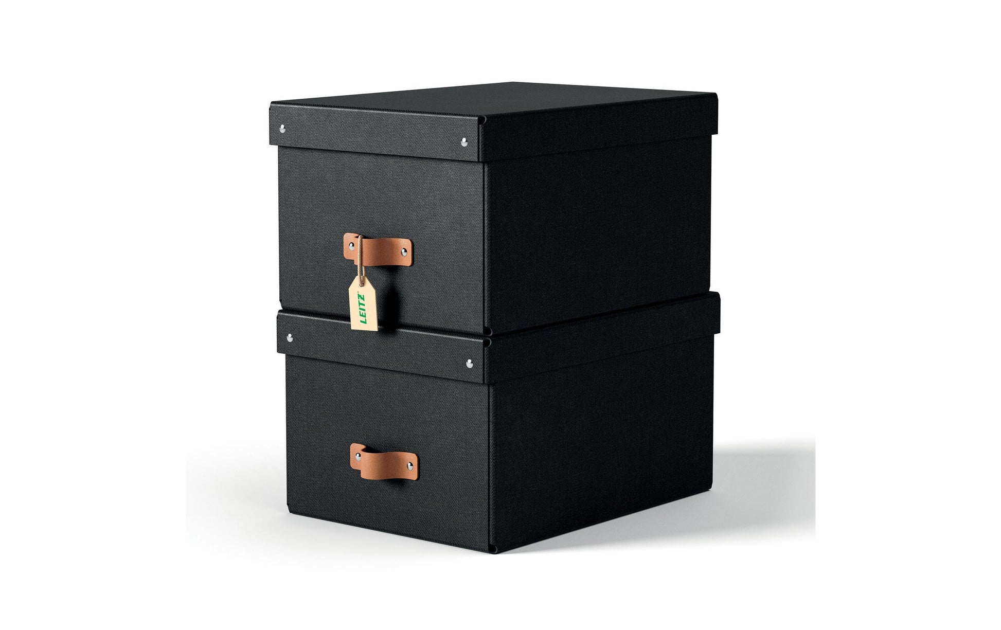 Leitz Puro Aufbewahrungsbox 17 l – mit Klappdeckel, 265 × 200 × 355 mm, schwarz, 2er Pack