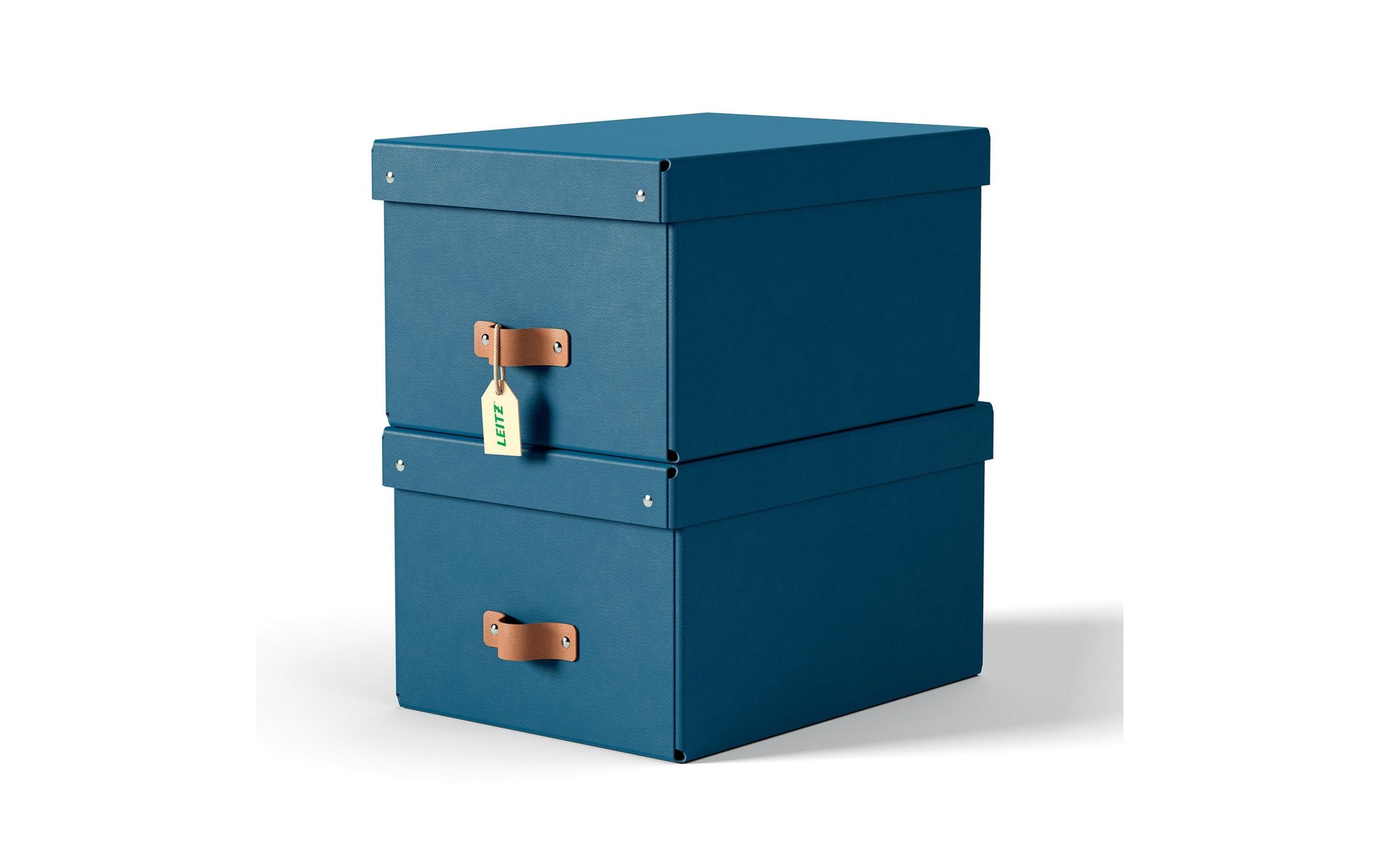 Leitz Aufbewahrungsbox 17 l – mit Tragegriff, 265 × 200 × 355 mm, Nachtblau, Karton, 2er Pack