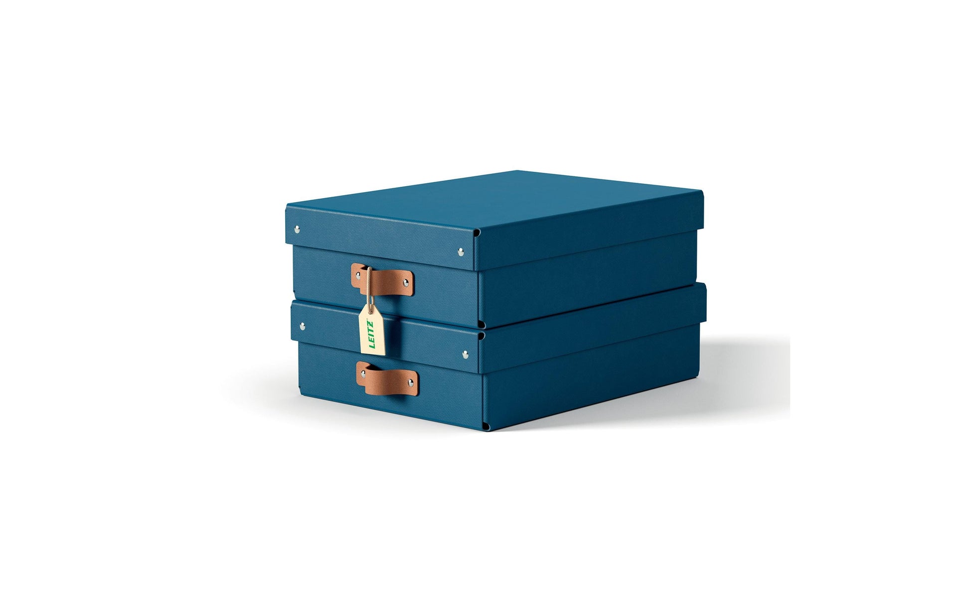 Leitz Aufbewahrungsbox 8 L – mit Klappdeckel, 355 × 100 × 260 mm, Nachtblau, Karton, 2er Pack