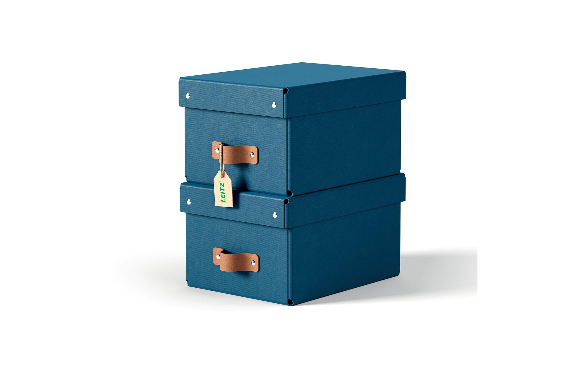 Leitz Aufbewahrungsbox Puro klein – Karton, Nachtblau, 20 × 15 × 26 cm – 2er-Pack