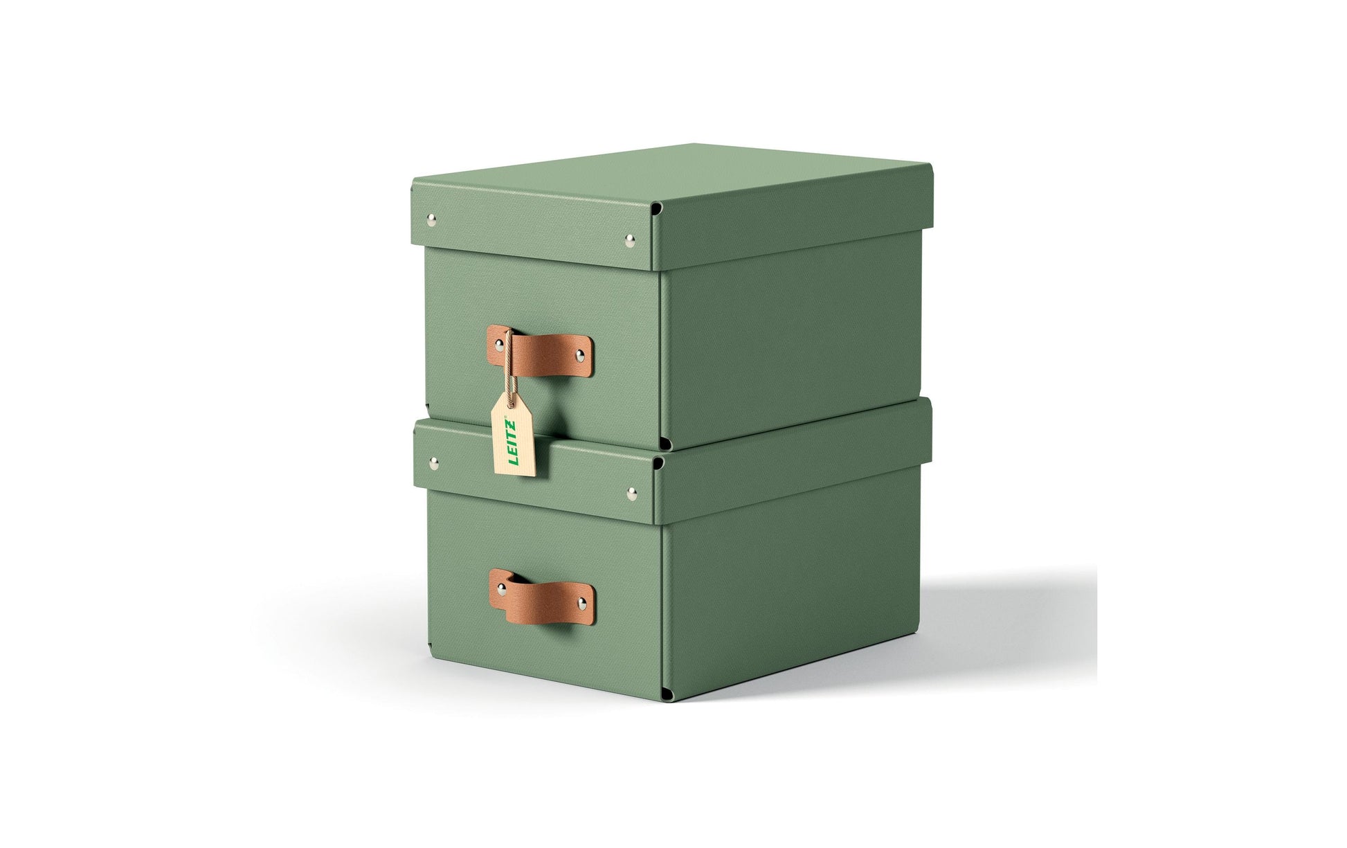Leitz Aufbewahrungsbox 7 l – B 200 × H 150 × T 260 mm, mit Deckel, Hellgrün, Karton