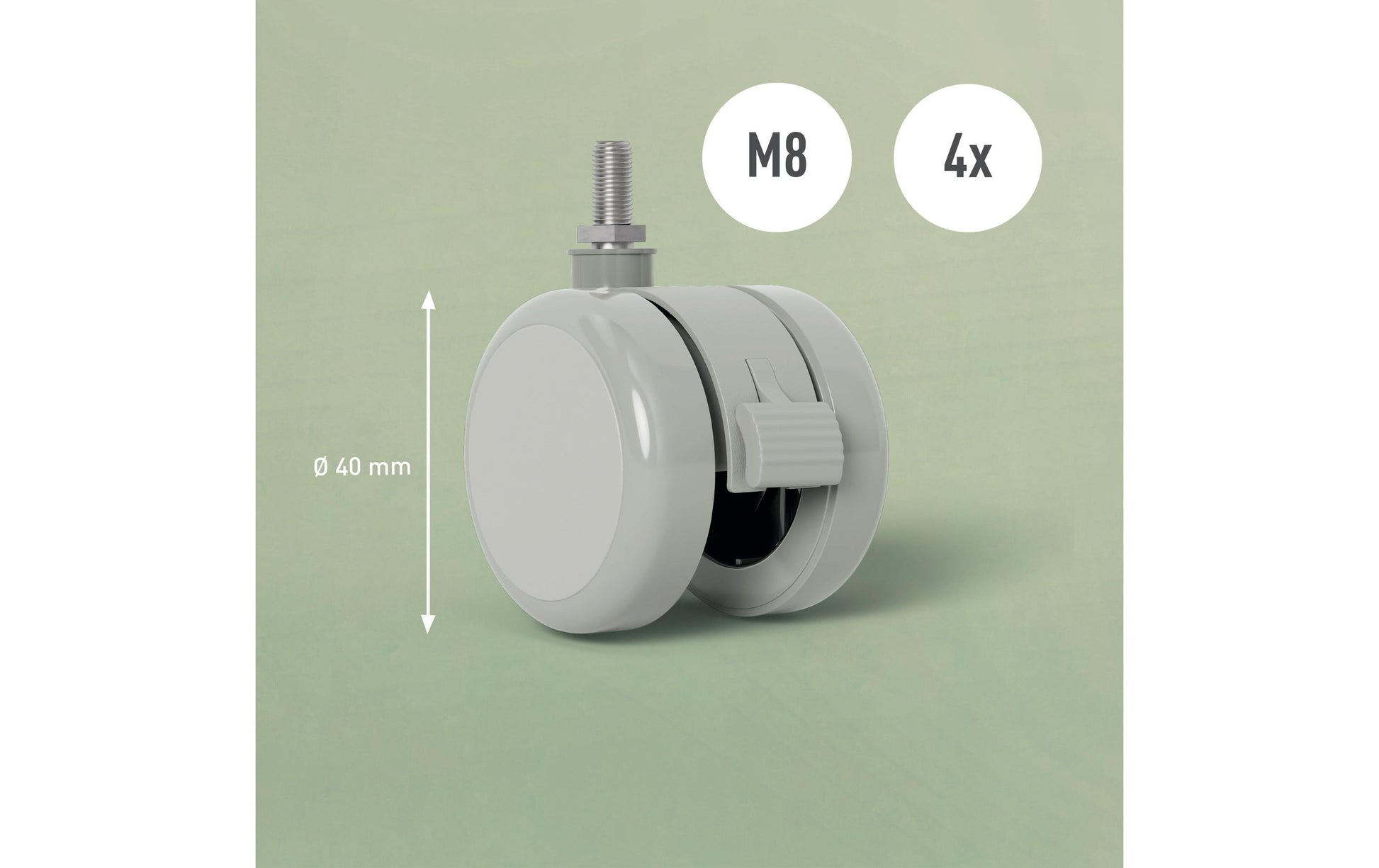 Leitz Rollen-Set für Tischgestell – 4er-Pack, grau