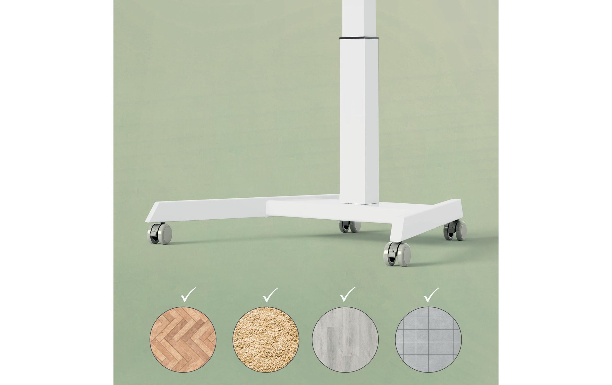 Leitz Rollen-Set für Tischgestell – 4er-Pack, grau