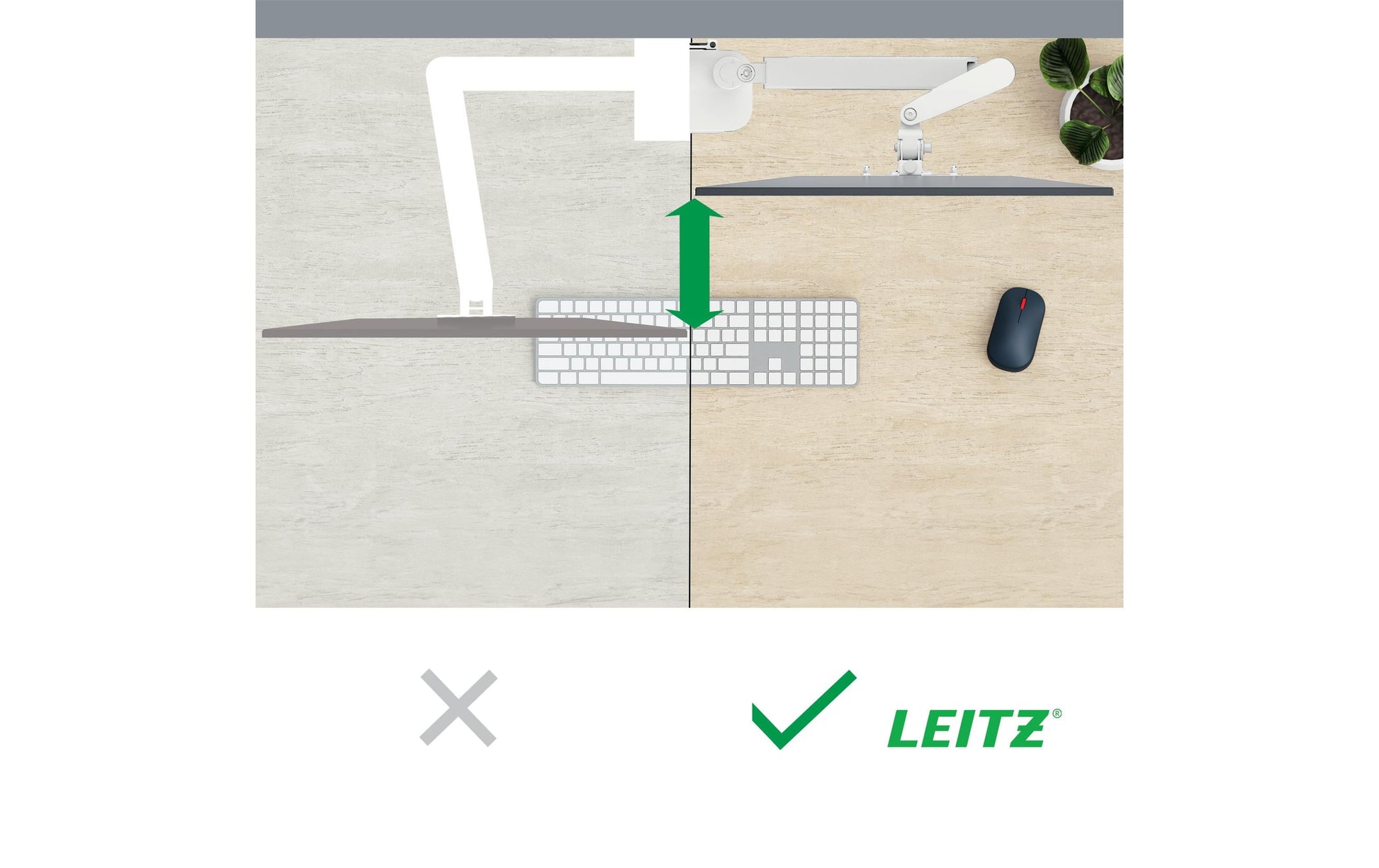 Leitz Ergo 64890085 – Monitorarm, Tischklemme/Tischdurchführung, bis 32", VESA 75 × 75/100 × 100 mm, 9 kg