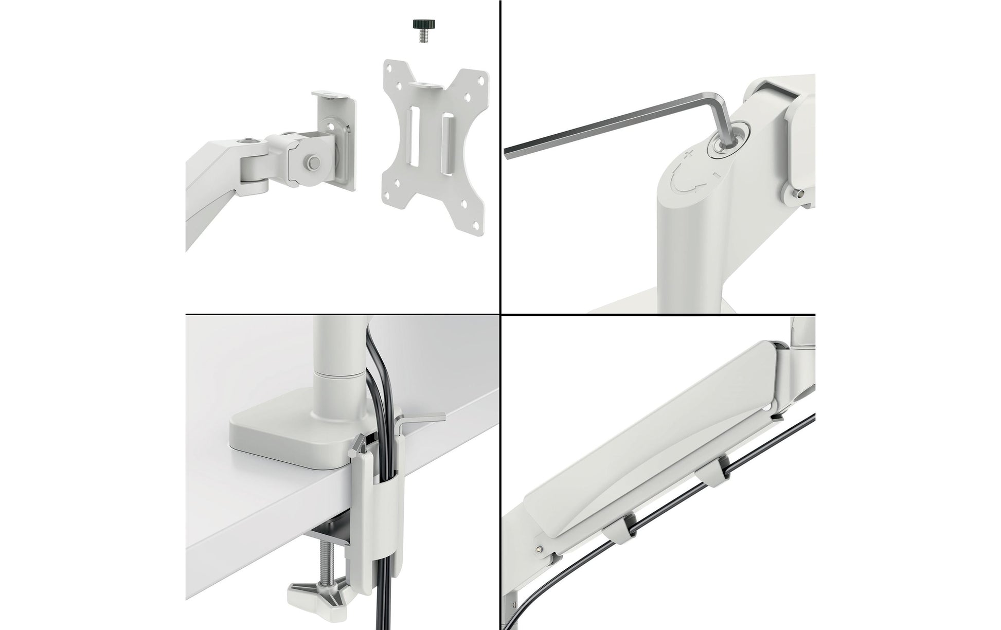 Leitz Ergo – Monitorarm – bis 32", VESA 100 × 100 mm, 9 kg, höhenverstellbar, hellgrau