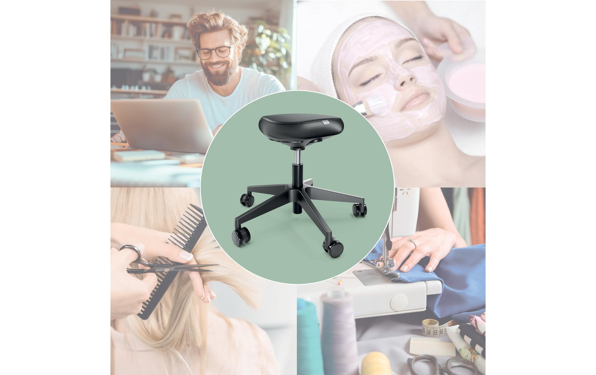Leitz Hocker – 47 cm, 110 kg, schwarz