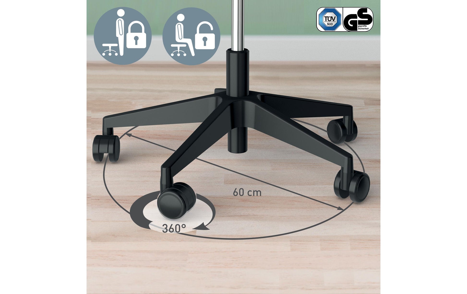 Leitz Hocker Activ – Sitzhöhe 47 cm, 110 kg, schwarz