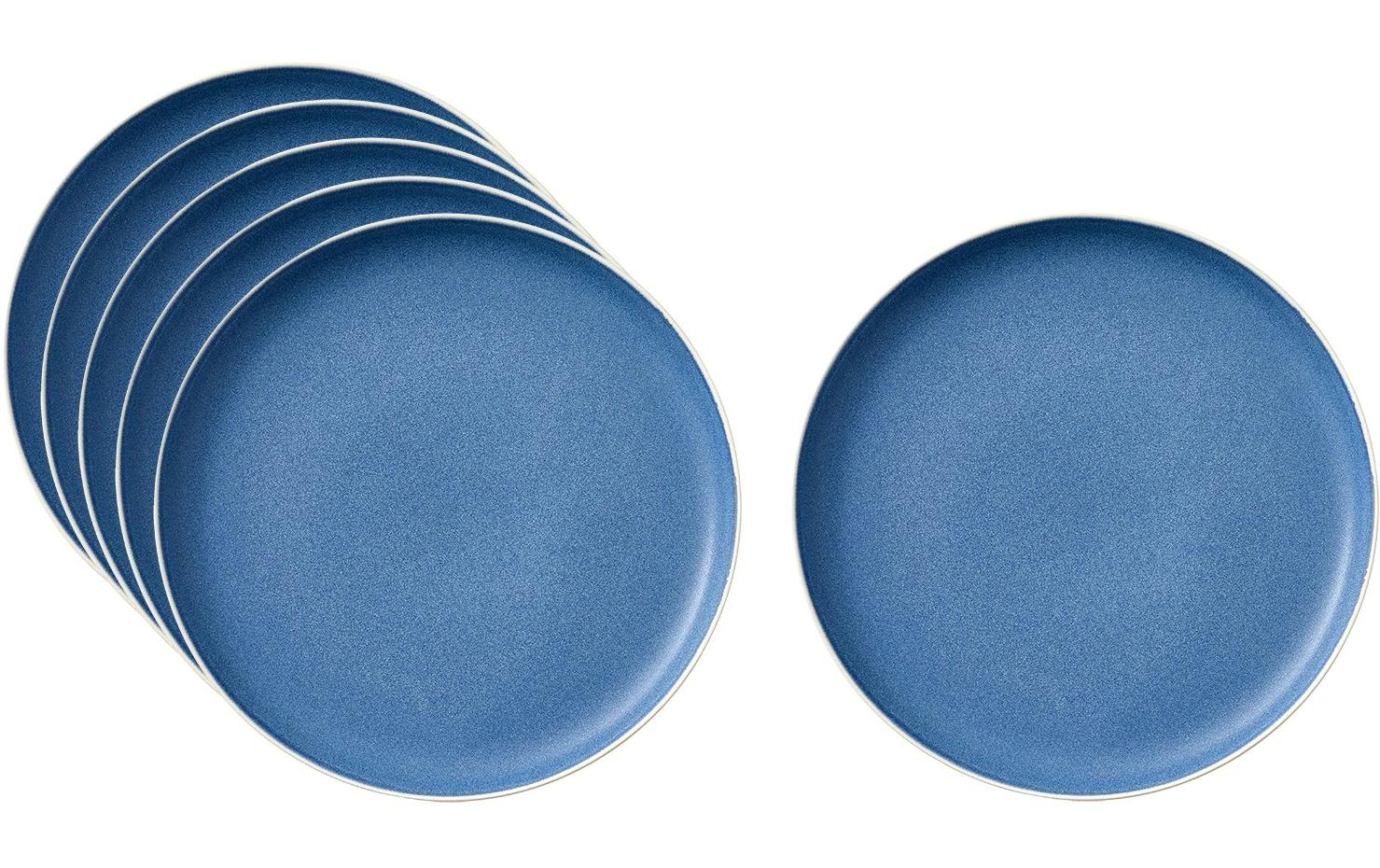 Studio Round Frühstücks- & Dessertteller – Ø 21 cm, Steinzeug, Blau, spülmaschinenfest, mikrowellengeeignet