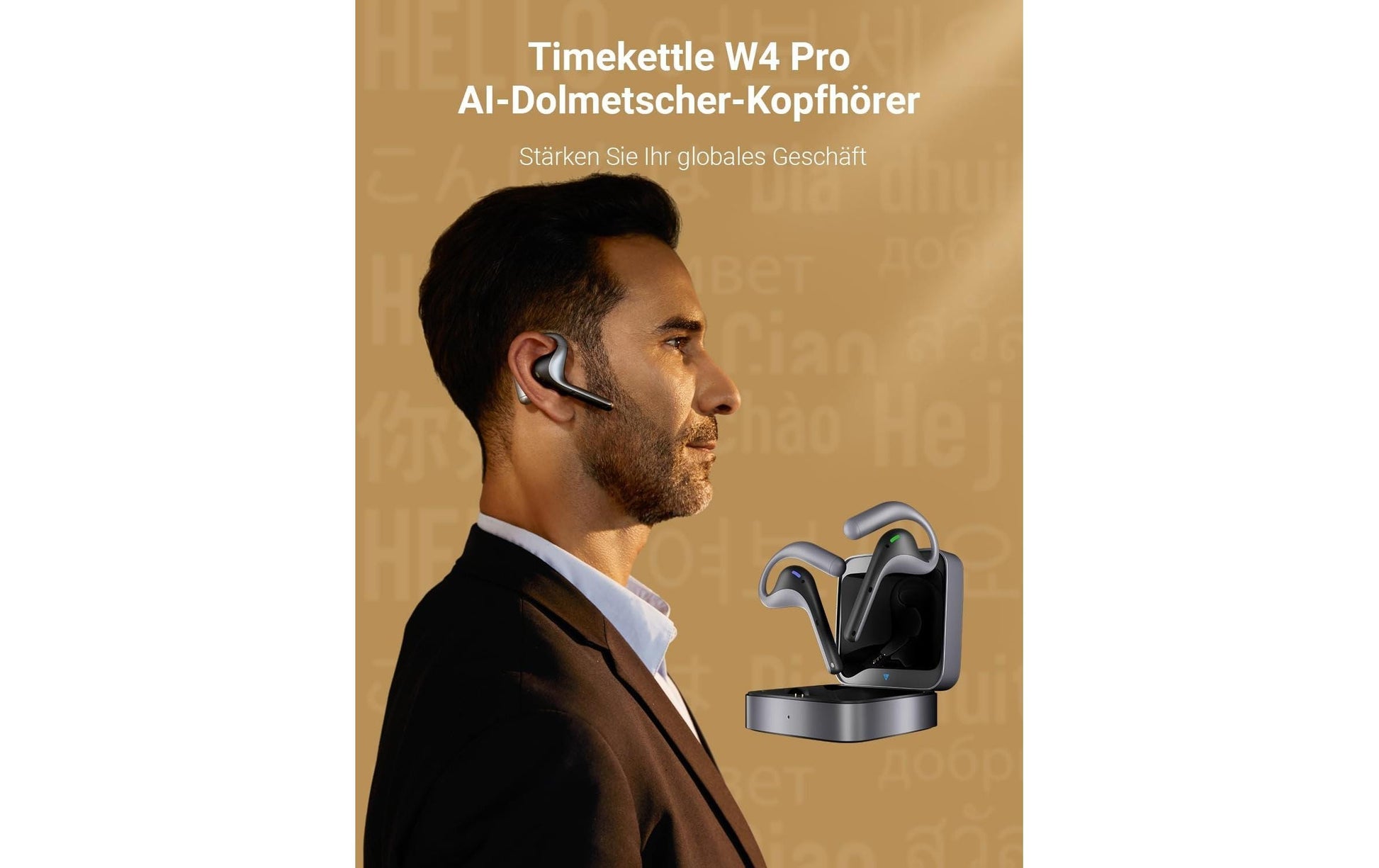 Timekettle W4 – In-Ear Simultanübersetzer, mehrsprachig – schwarz