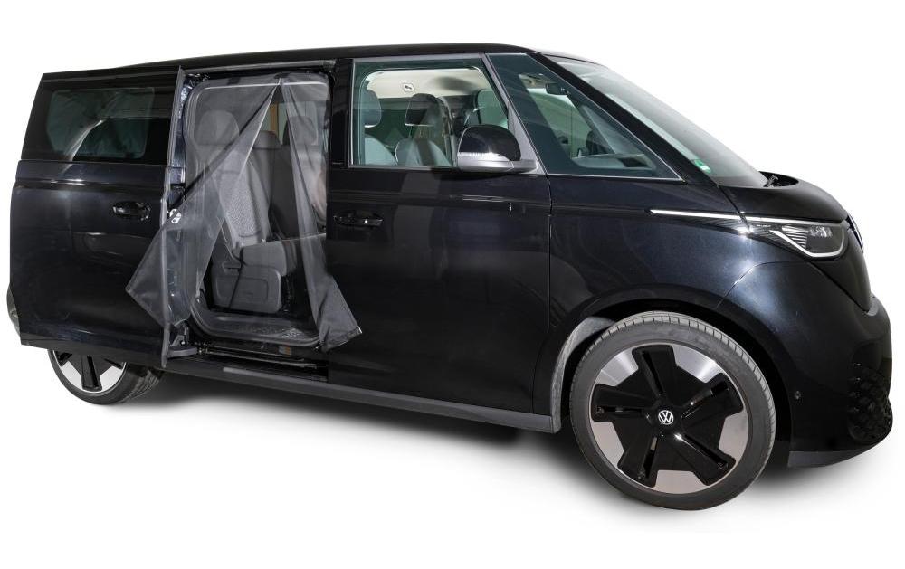 VanQuito Schiebetüren-Moskitonetz, Reissverschluss – Feines Netz – für VW, rechts – 350×260×50mm – schwarz