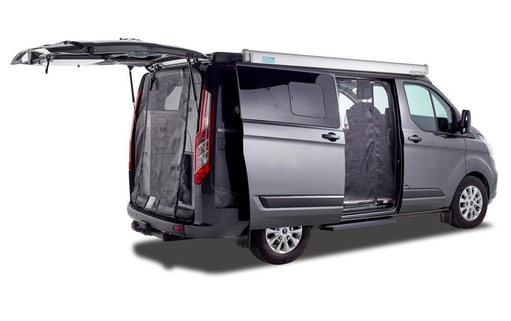 VanQuito Heckmoskitonetz – mit Reissverschluss – für Ford (Heckklappe) – schwarz, Polyester – 1 Stk.