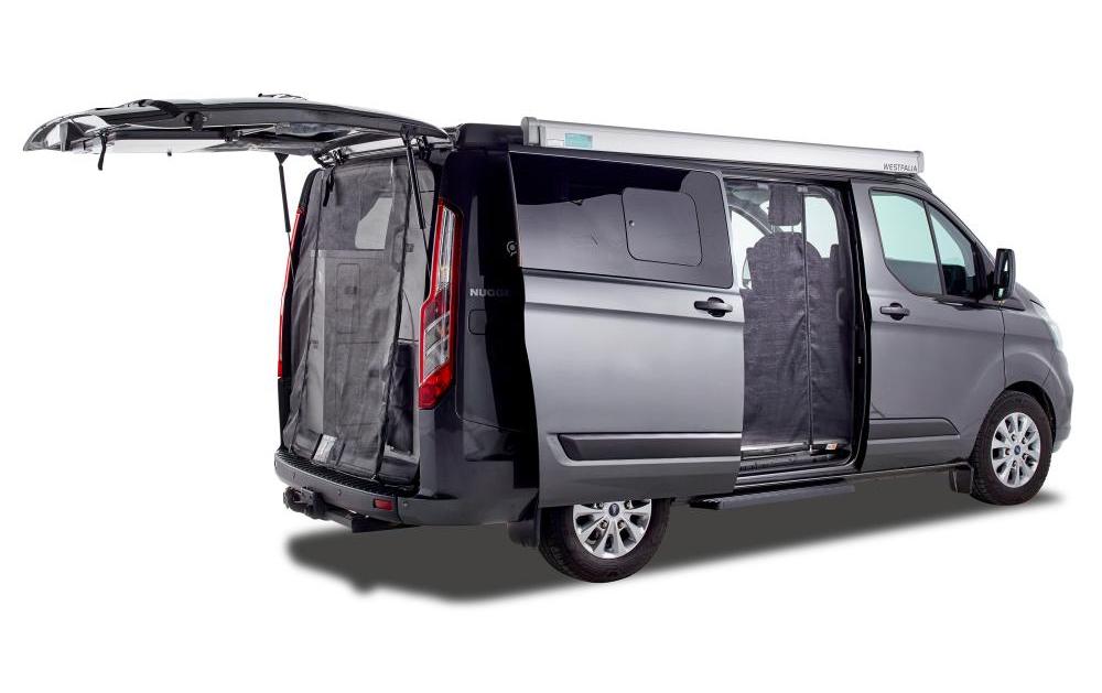Van quito Heckmoskitonetz – mit Reissverschluss – für Ford Heckklappe – Schwarz, PVC