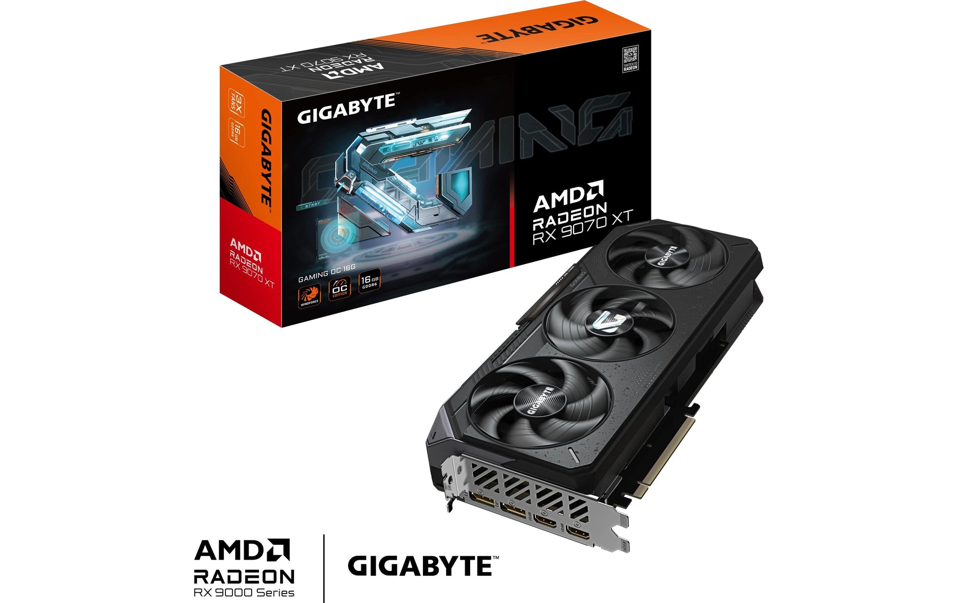 GIGABYTE GV-R9070XTGAMING OC-16GD – PCIe Grafikkarte – 2×DP, 2×HDMI, PCIe 5.0, 3×8-pin