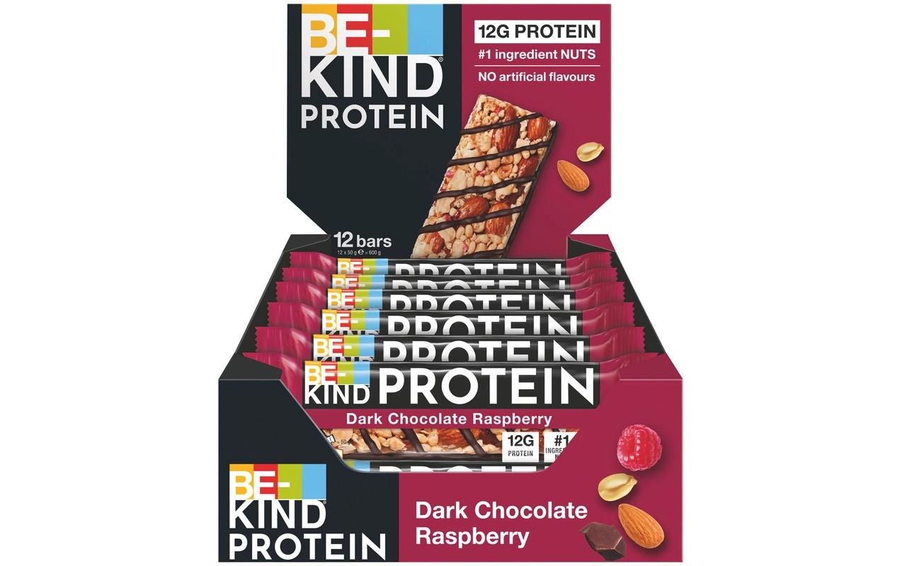 Be-kind Schokoladenriegel – Dunkle Schokolade, Himbeere, glutenfrei, 12 × 50 g (600 g)