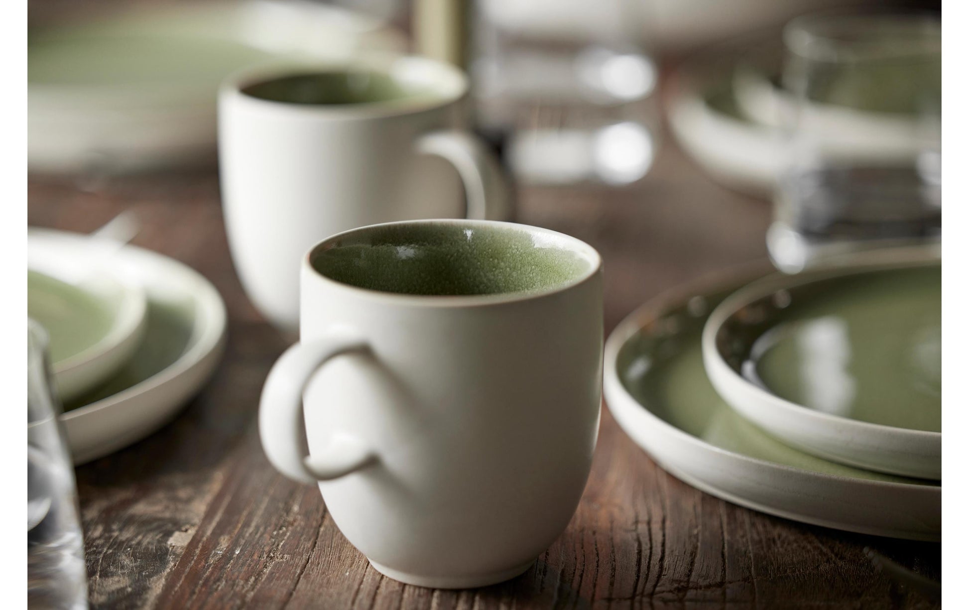 Studio Round Schale – Ø 11 cm, Steingut, Dunkelgrün, spülmaschinenfest, mikrowellengeeignet