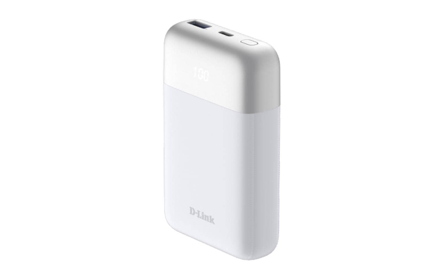 D-Link Powerbank 10'000 mAh – 18 W PD, 1× USB-C, 1× USB-A, weiss