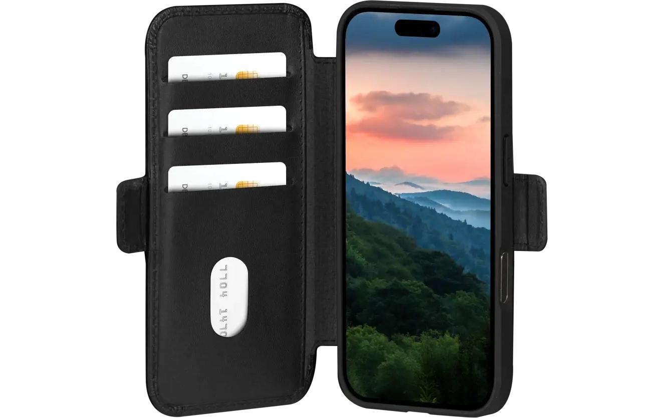 dbramante1928 Copenhagen – Wallethülle – für Apple iPhone 17, mit Ständer, 3 Kartenfächer, Leder, schwarz