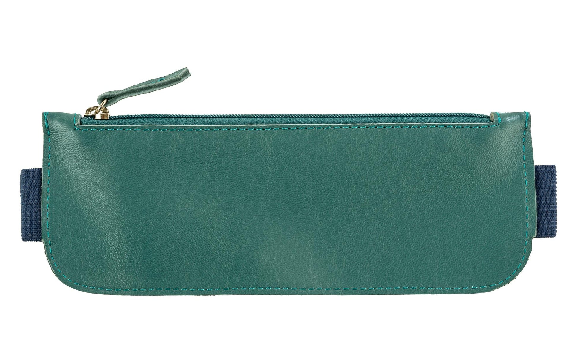 Clairefontaine Ginkgo – Etui, blau, Leder, 7,5 × 19 × 3 cm