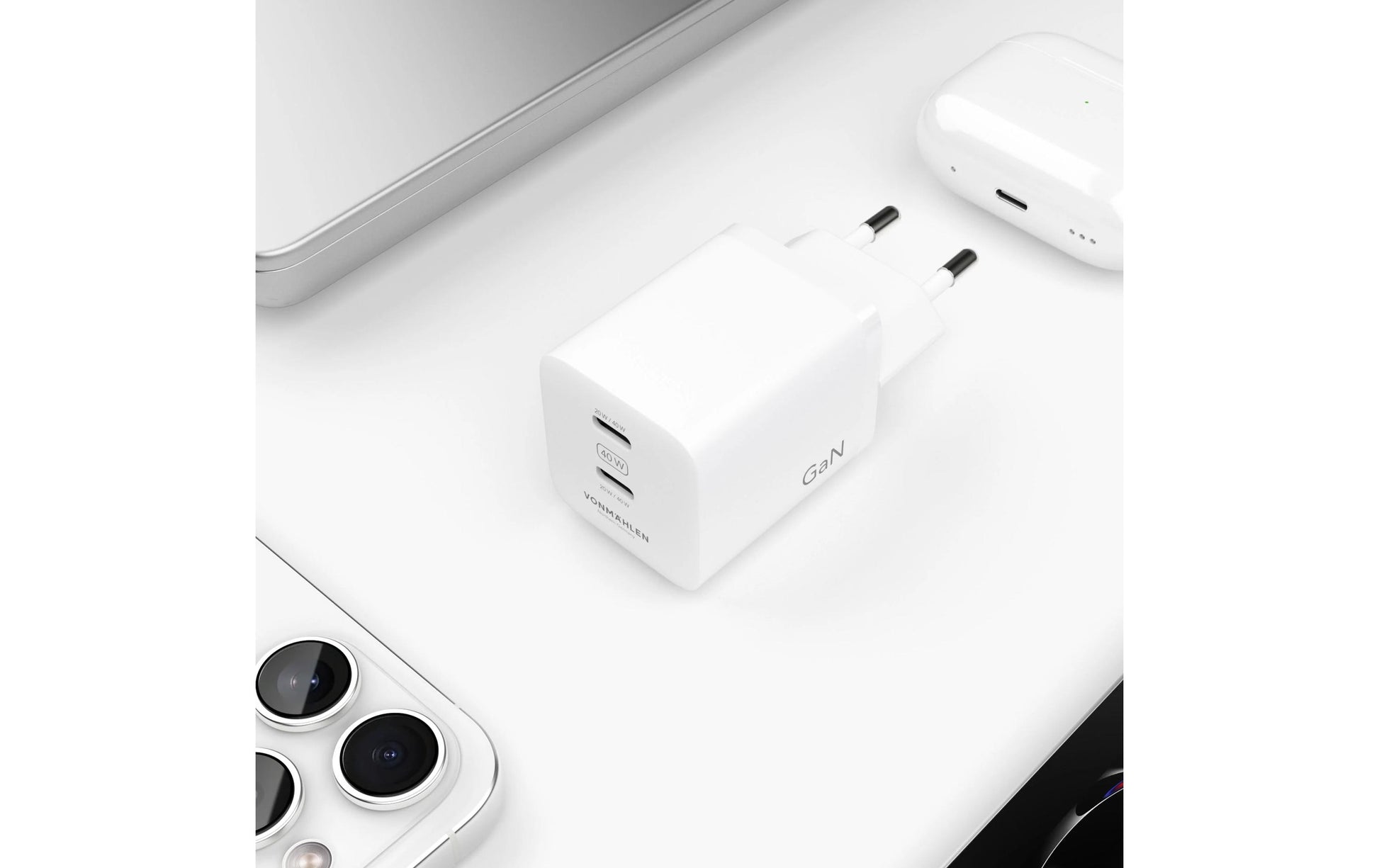 Vonmählen Unity Netzteil – 40 W, 2× USB-C, PD, PPS, GaN – für Universalgeräte