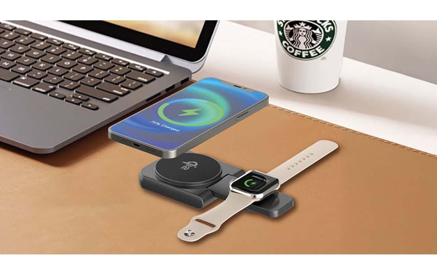 LMP Twist Ladepad – 15 W, Qi2, 2-in-1 – für Smartphones, Apple Watch
