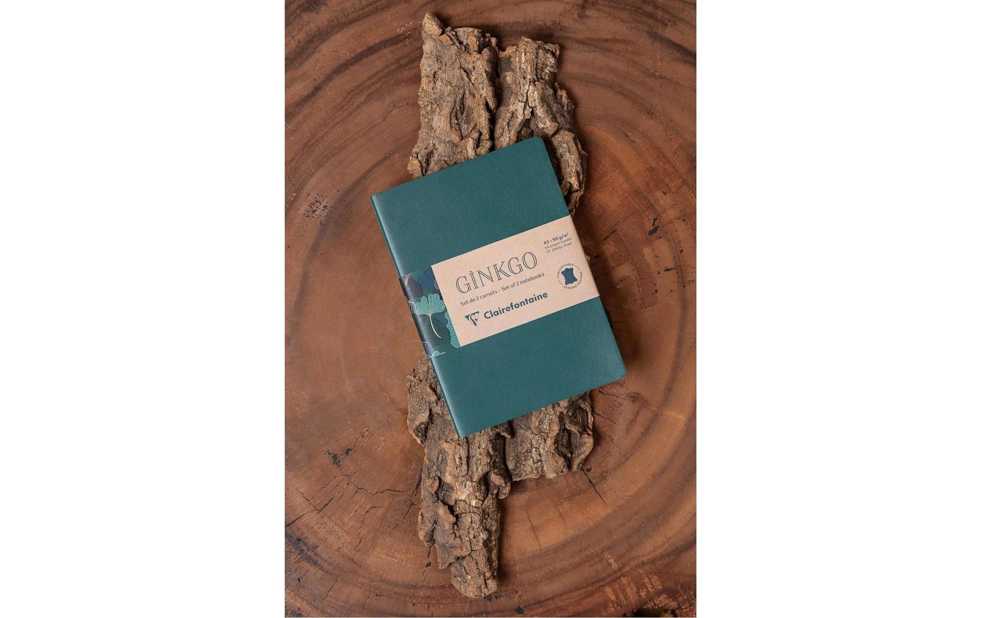 Clairefontaine Notizheft, A5, liniert, Fadenheftung, Softcover, 64 Seiten, 90 g/m² – grün, Blätter, 2er-Pack