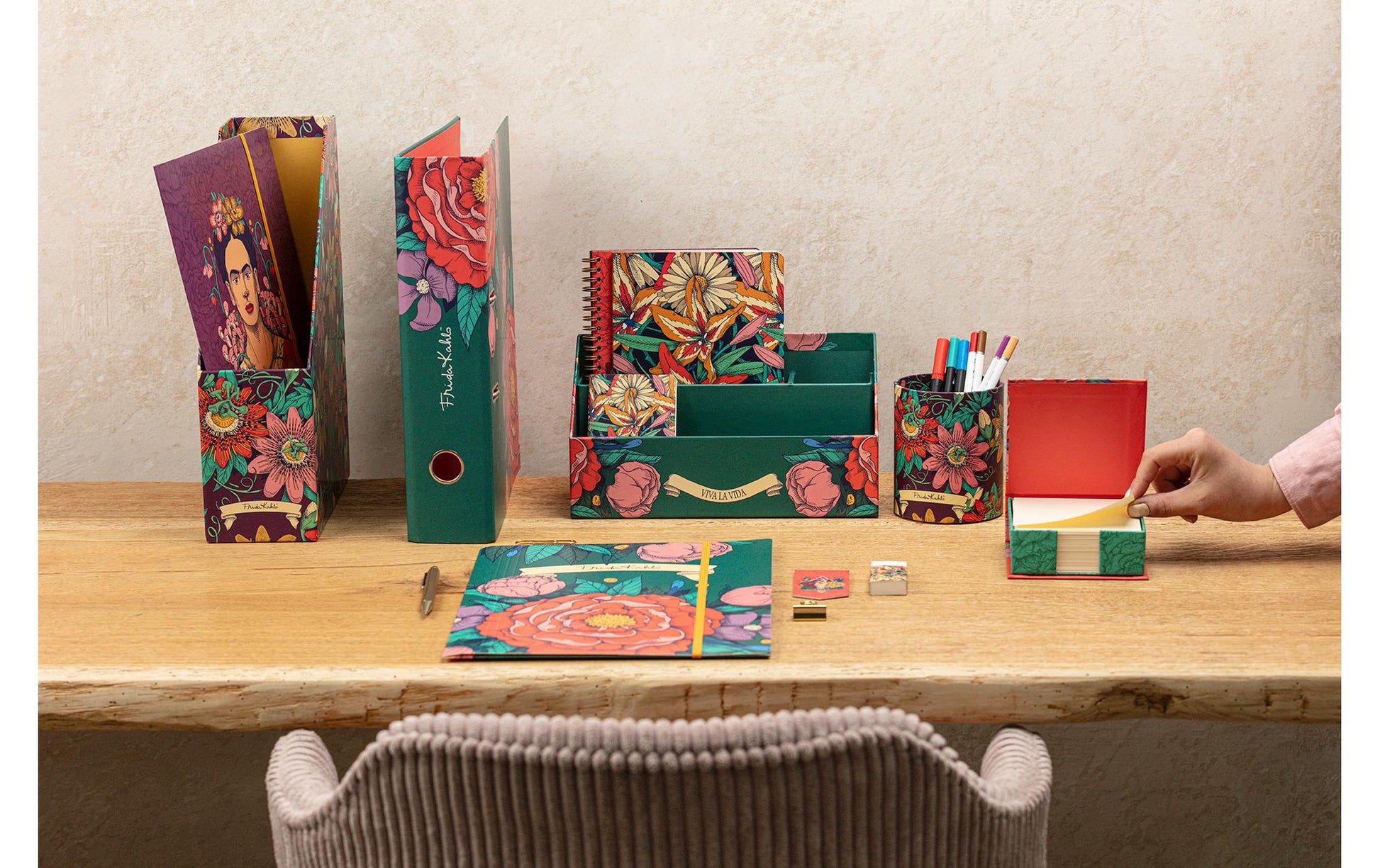 Clairefontaine Stiftehalter – 1 Fach, Karton, mehrfarbig, Ø 85 × 110 mm