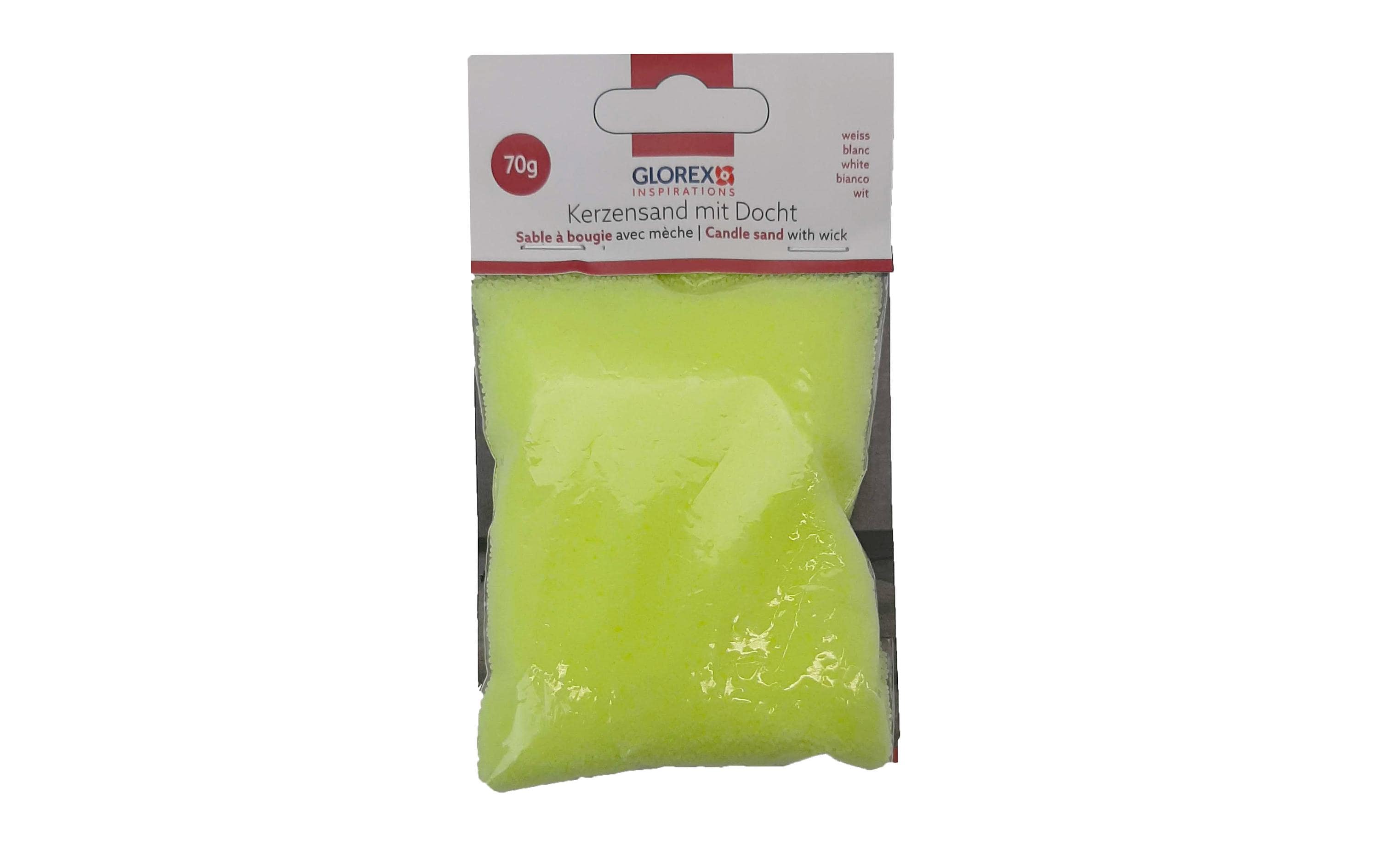 GLOREX Kerzendocht, Gelb, 8,6 cm × 14,5 cm × 2 cm, 70 g, 1 Stk.