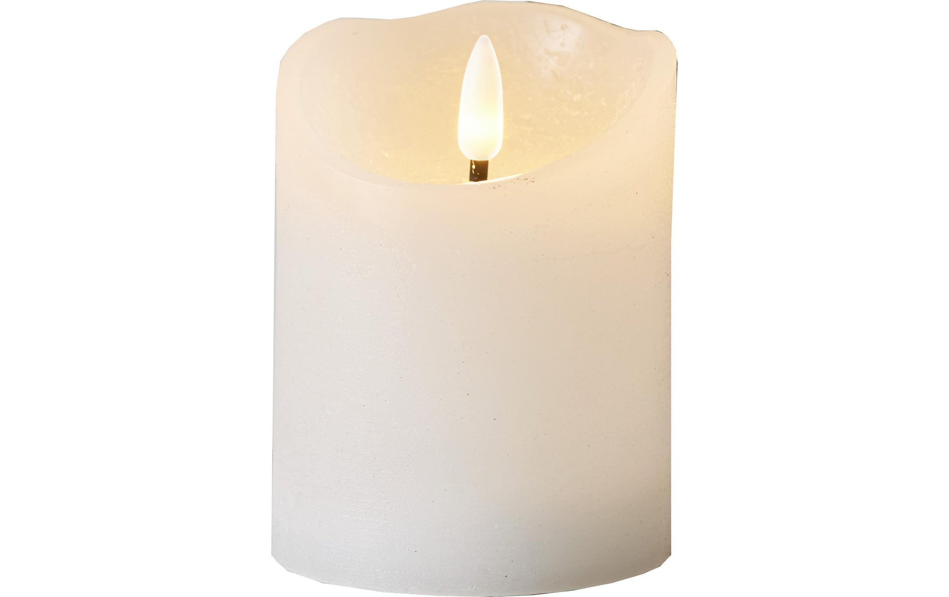 Star Trading LED-Säulenkerze – Ø 7,5 × 10 cm – Wachs, weiss