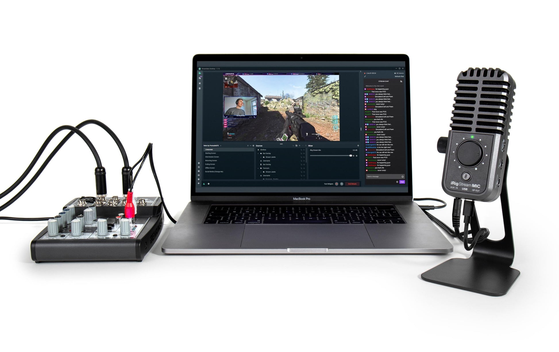 IK Multimedia iRig Mic Stream – Tisch-/Desktopmikrofon, USB, Niere, Kondensator, Gaming, Schwarz