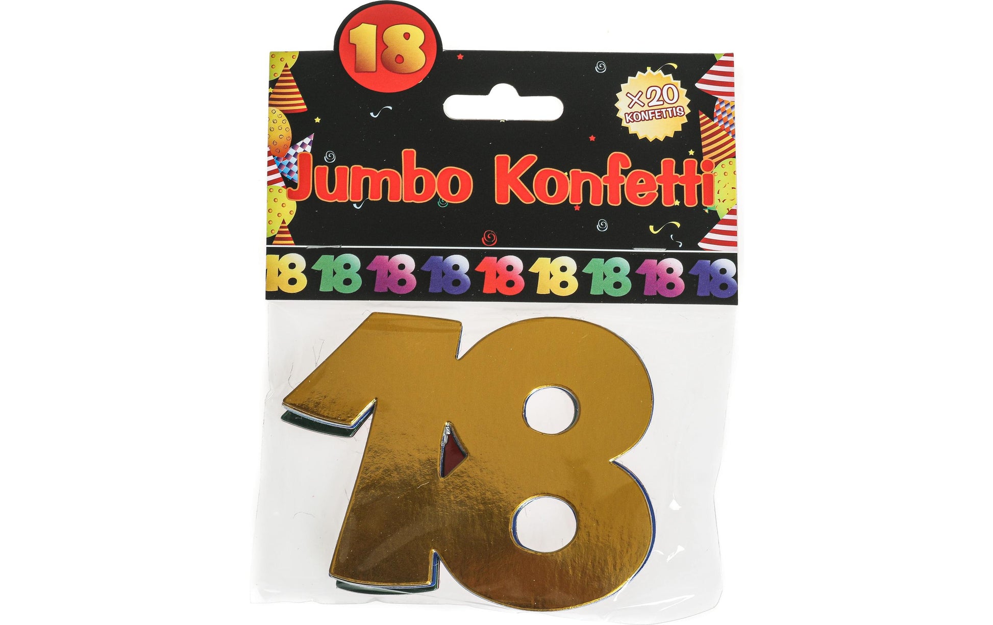 Trendcompany Partypistole 18. Geburtstag – mehrfarbig – 7,5 × 10 cm – Papier – 20 Stk