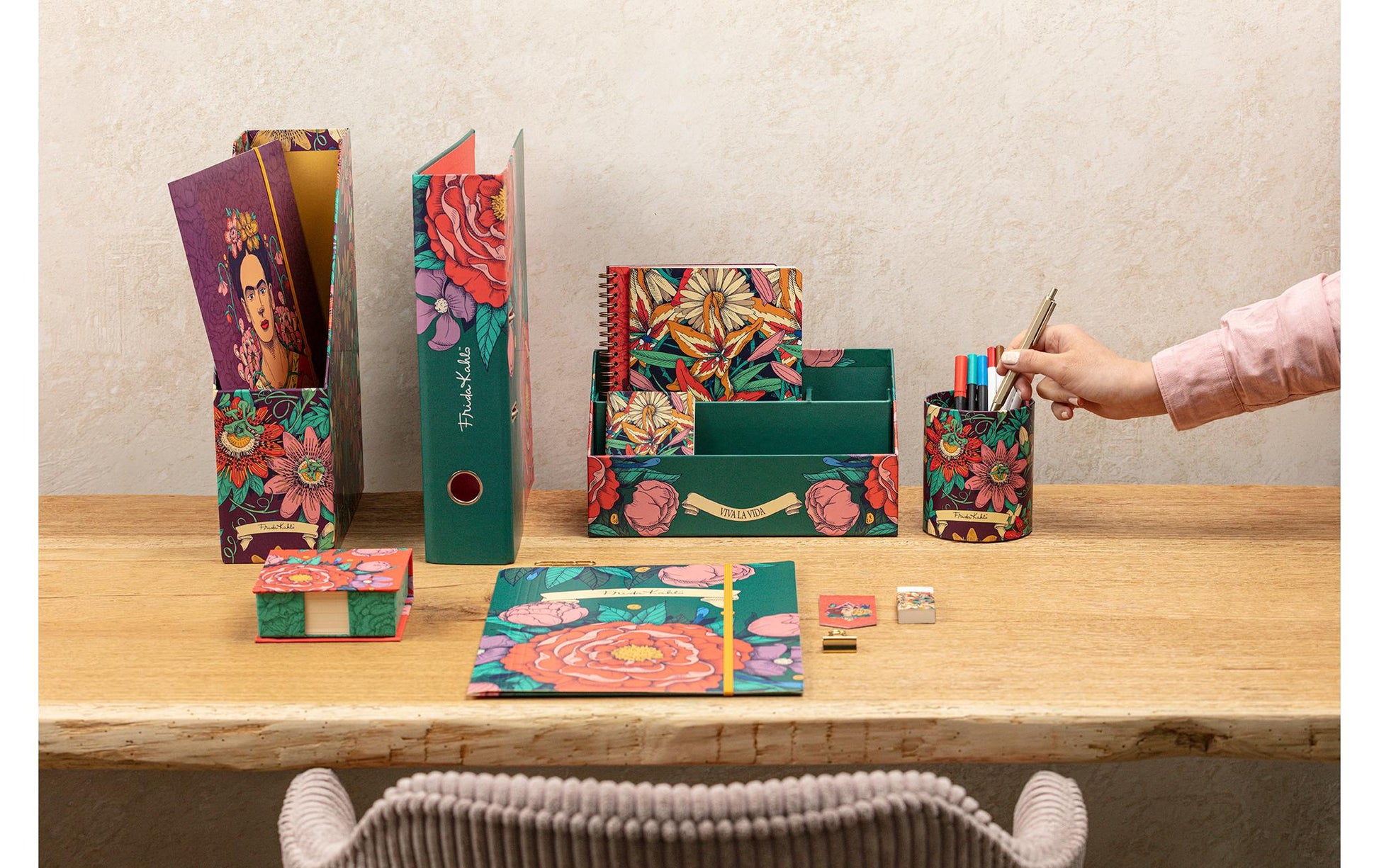 Clairefontaine Frida Kahlo Ringbuch – 2 Ringe – für A4 – Rückenbreite 7 cm – Mehrfarbig