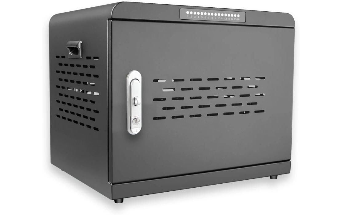 Lmp 16P Ladebox 16×, 500 W – 30 W pro Port, abschliessbar – für Tablet, Smartphone und Notebook – schwarz
