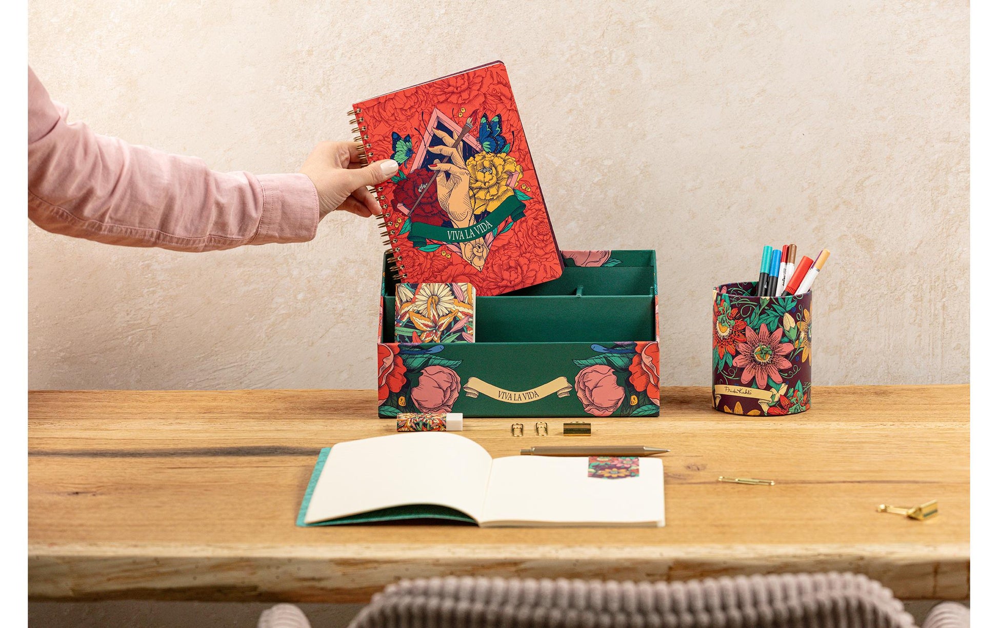 Clairefontaine Stiftehalter – 1 Fach, Karton, mehrfarbig, Ø 85 × 110 mm