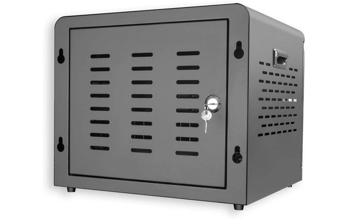 LMP Lade-/Aufbewahrungsschrank – für 16 Geräte – abschliessbar, 1000 W (60 W pro Port) – Schwarz