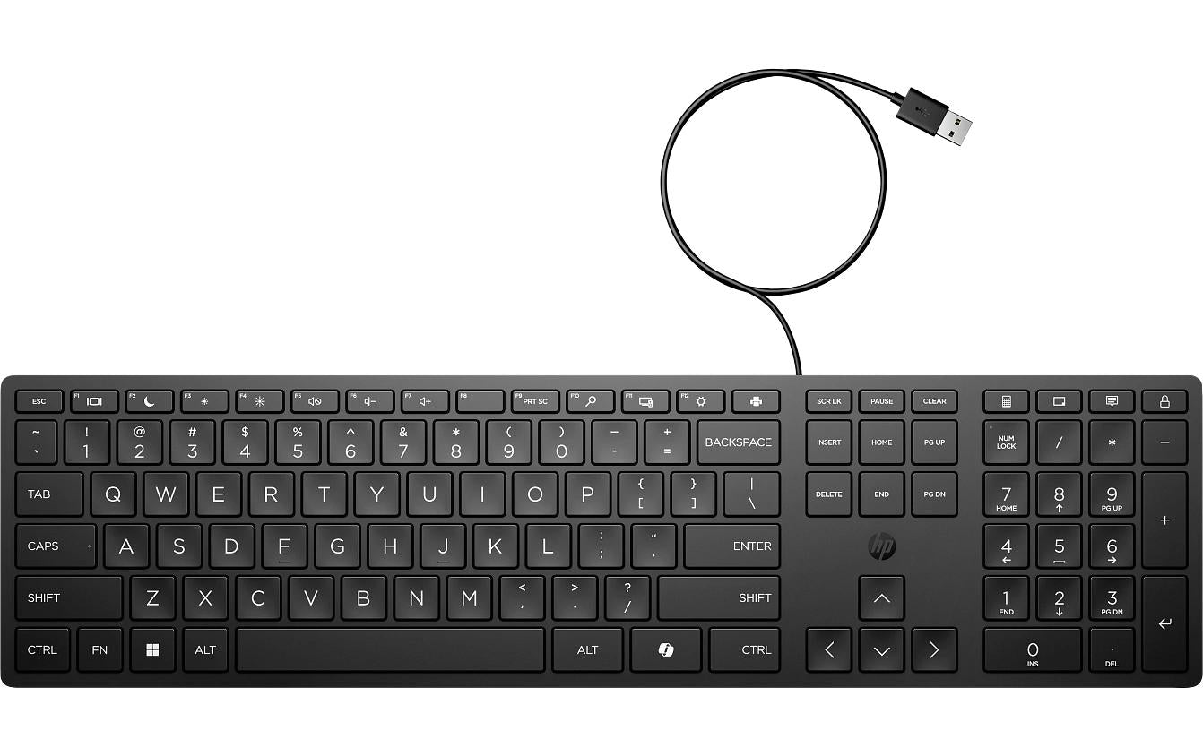 HP Wired Desktop 320K – Tastatur, kabelgebunden (USB-A), CH-Layout (DE-CH), Fullsize (mit Ziffernblock)