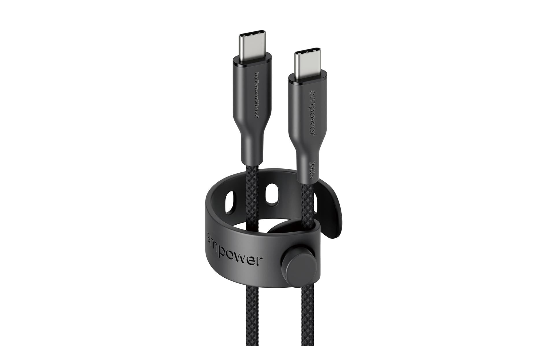 PanzerGlass emPower von PanzerGlass – USB-Kabel – USB-C auf USB-C – USB 2.0 (480 Mbit/s) – 2 m – PD 240 W – Schwarz
