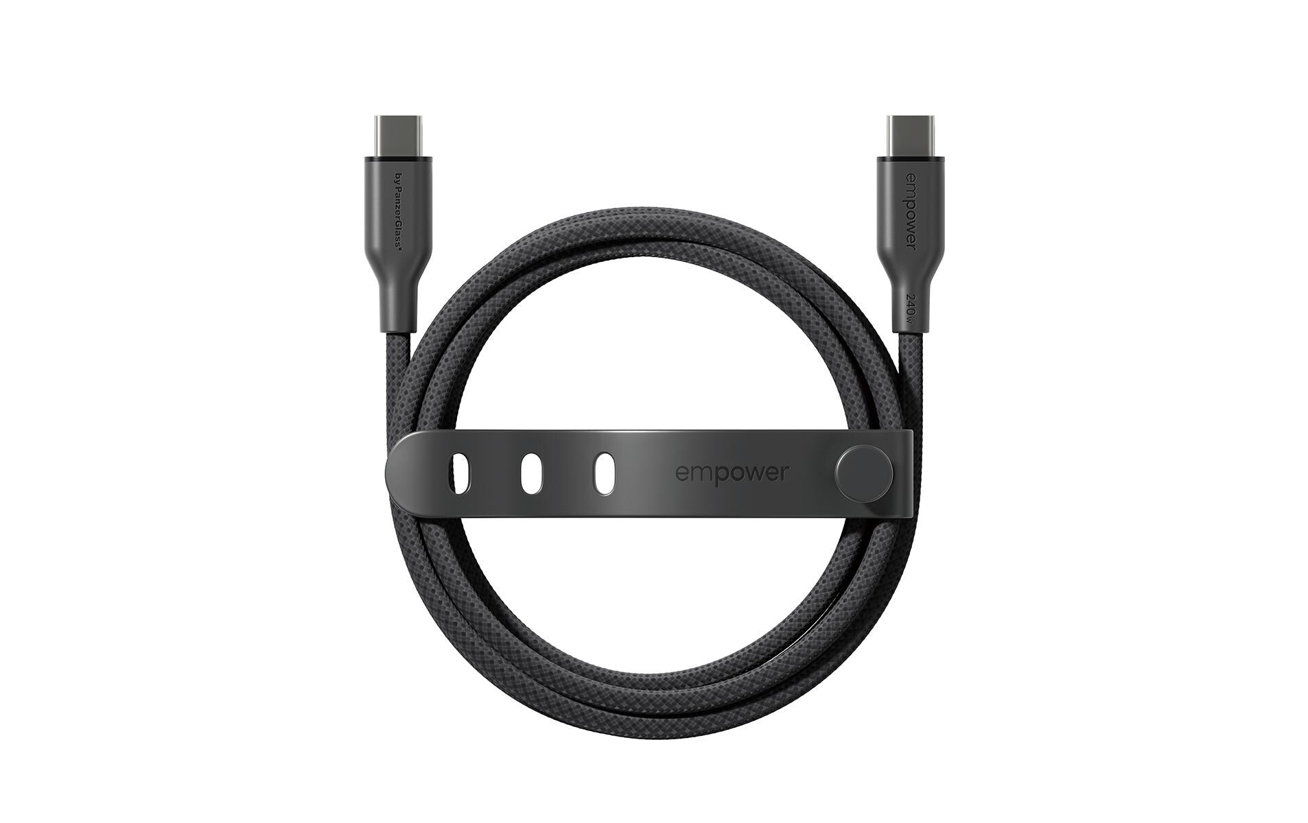 PanzerGlass emPower von PanzerGlass – USB-Kabel – USB-C auf USB-C – USB 2.0 (480 Mbit/s) – 2 m – PD 240 W – Schwarz