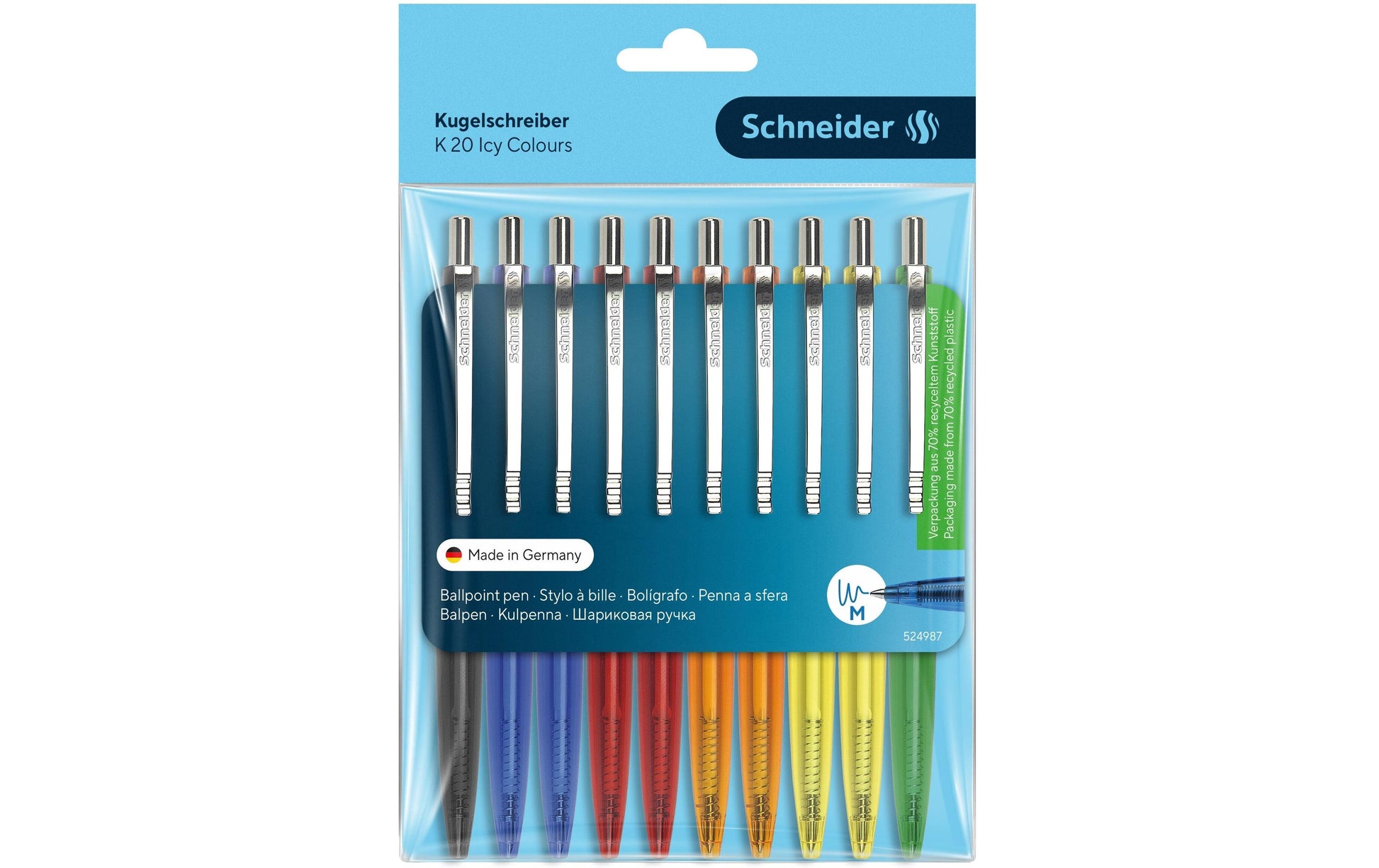 Schneider Schreibgeräte Schneider K20 ICY Multifunktions-Kugelschreiber – 10er Pack, Mehrfarbig, Spitze 0,5 mm, dokumentenecht