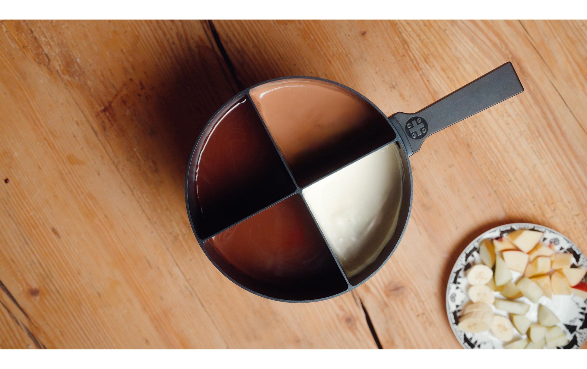 4Fondue Caquelon – Ø 25 cm, Gusseisen, für Käsefondue, Gas, Schwarz