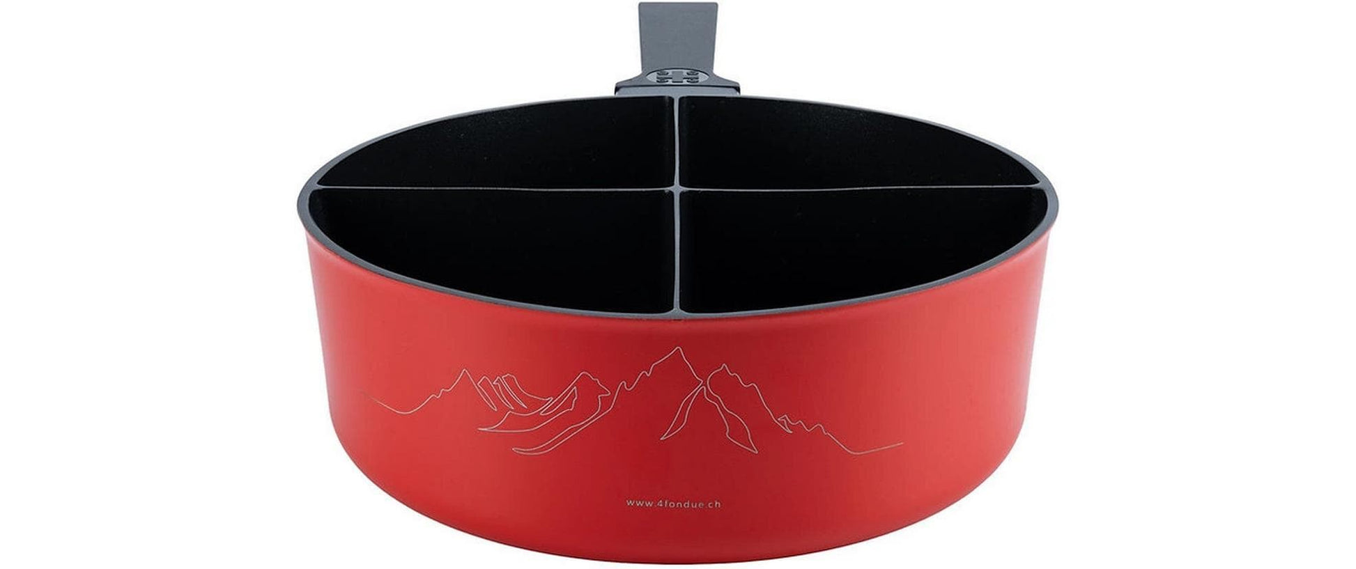 4Fondue Caquelon – Ø 25 cm, Gusseisen, für Käsefondue, Induktion, Rot