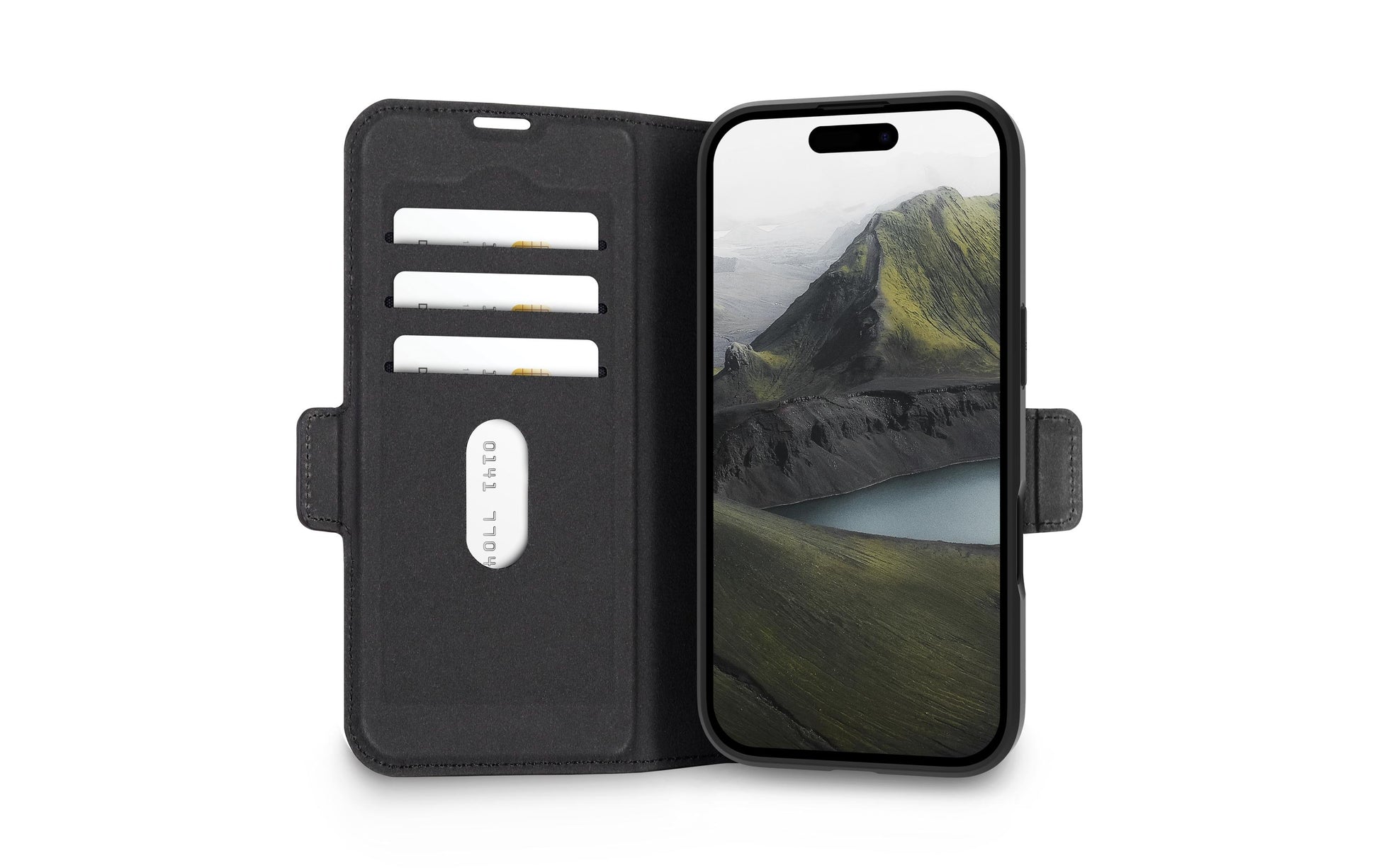 dbramante1928 Oslo Pro MS – Wallethülle – für Apple iPhone 17, MagSafe, 3 Kartenfächer, PU, Schwarz