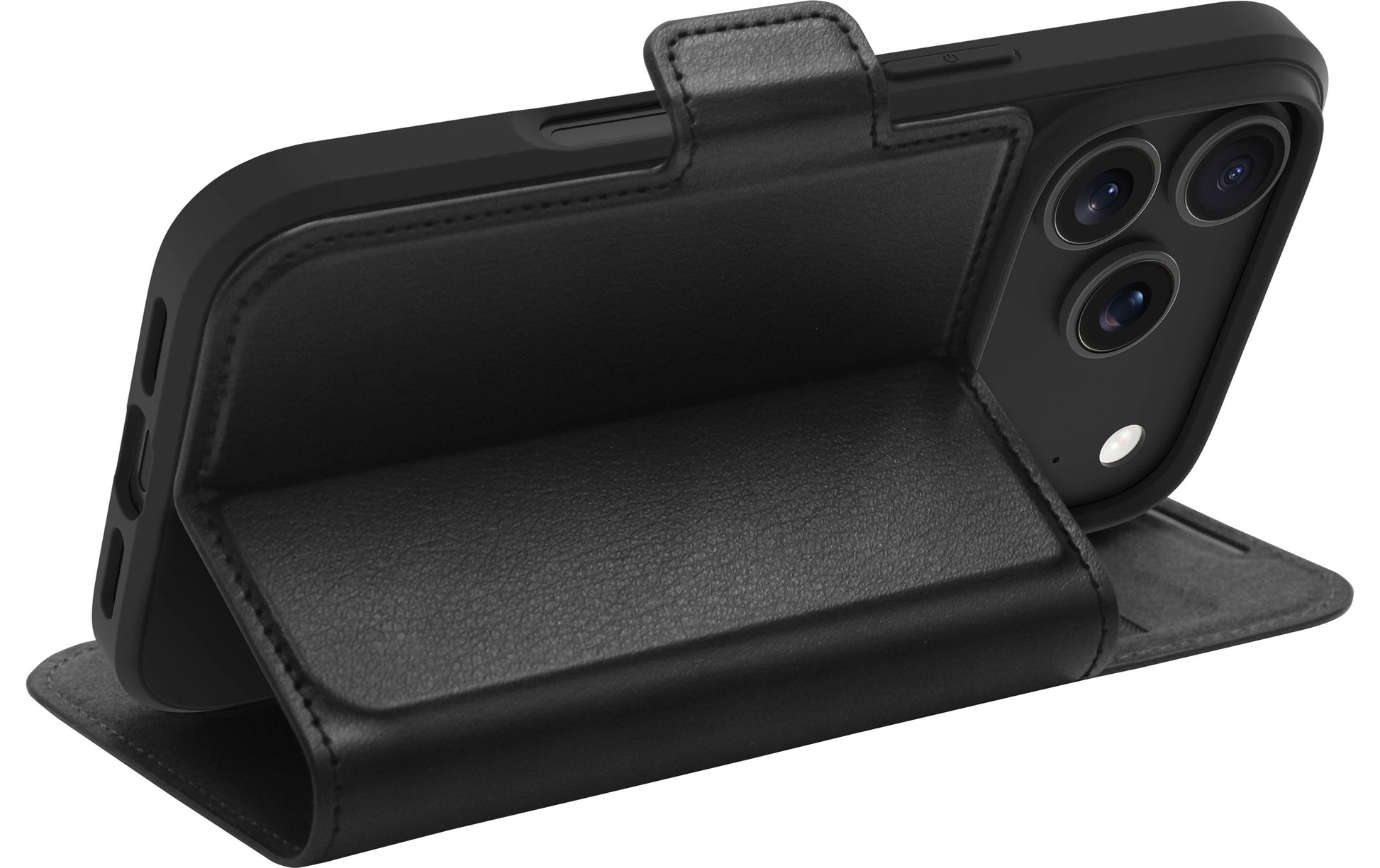 dbramante1928 Oslo Pro MS Wallethülle – für Apple iPhone 17 Pro, MagSafe, 3 Kartenfächer, PU+Kunststoff, schwarz