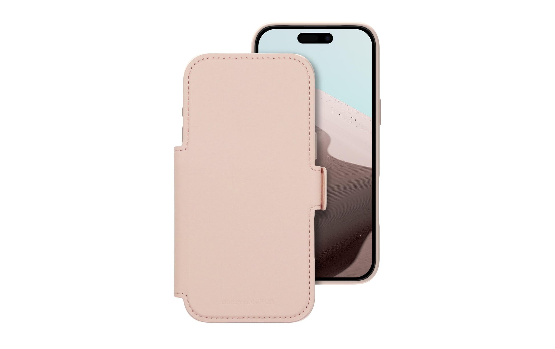 dbramante1928 Lynge MS ICON Folio – für Apple iPhone 17 Pro Max, mit Kartenfach, Kunststoff, Pink Sand
