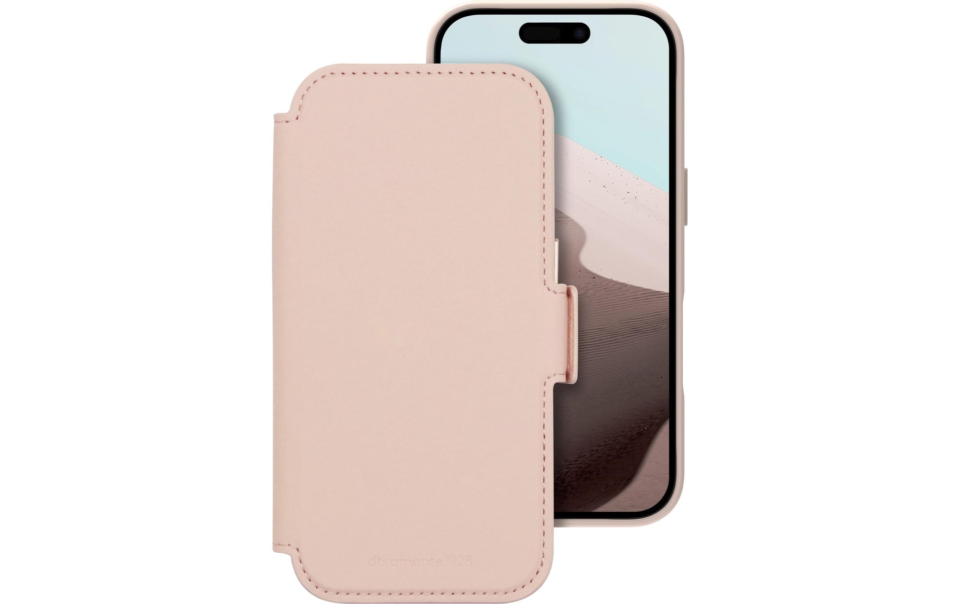 dbramante1928 Lynge MS ICON Wallethülle – für Apple iPhone 17, 3 Kartenfächer, Kunststoff, Pink Sand