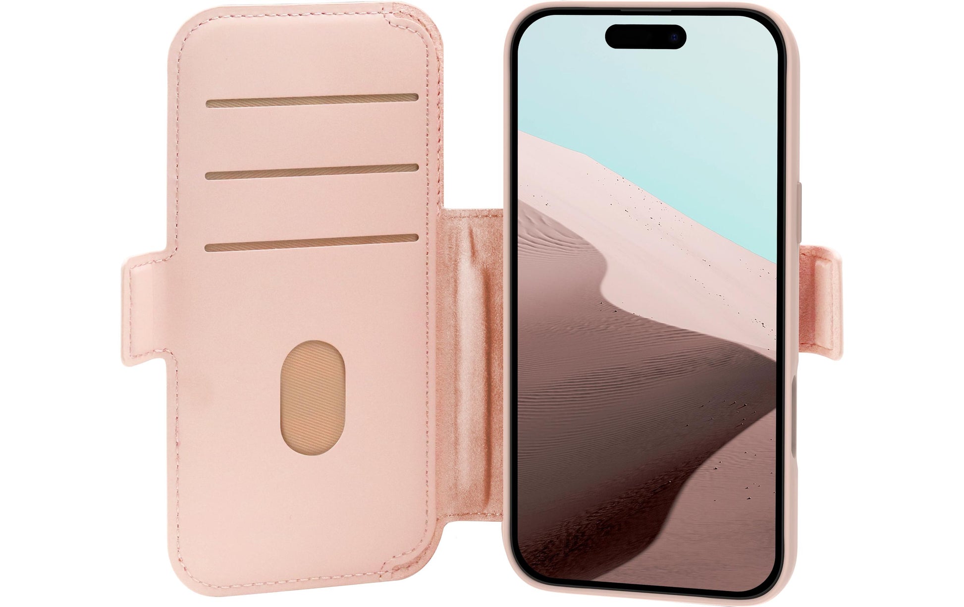 dbramante1928 Lynge MS ICON Folio – für Apple iPhone 17 Pro Max, mit Kartenfach, Kunststoff, Pink Sand