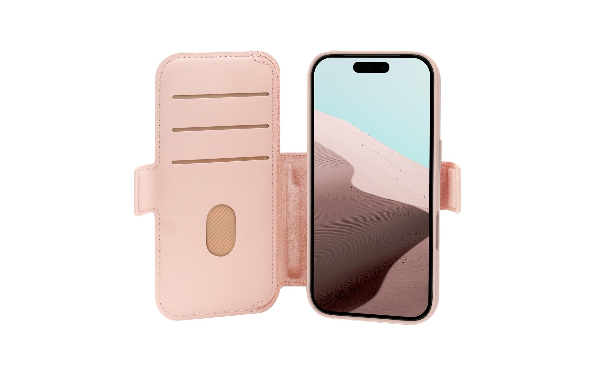 dbramante1928 Lynge MS ICON Wallethülle – für Apple iPhone 17 Pro, 3 Kartenfächer, Kunststoff, Pink Sand