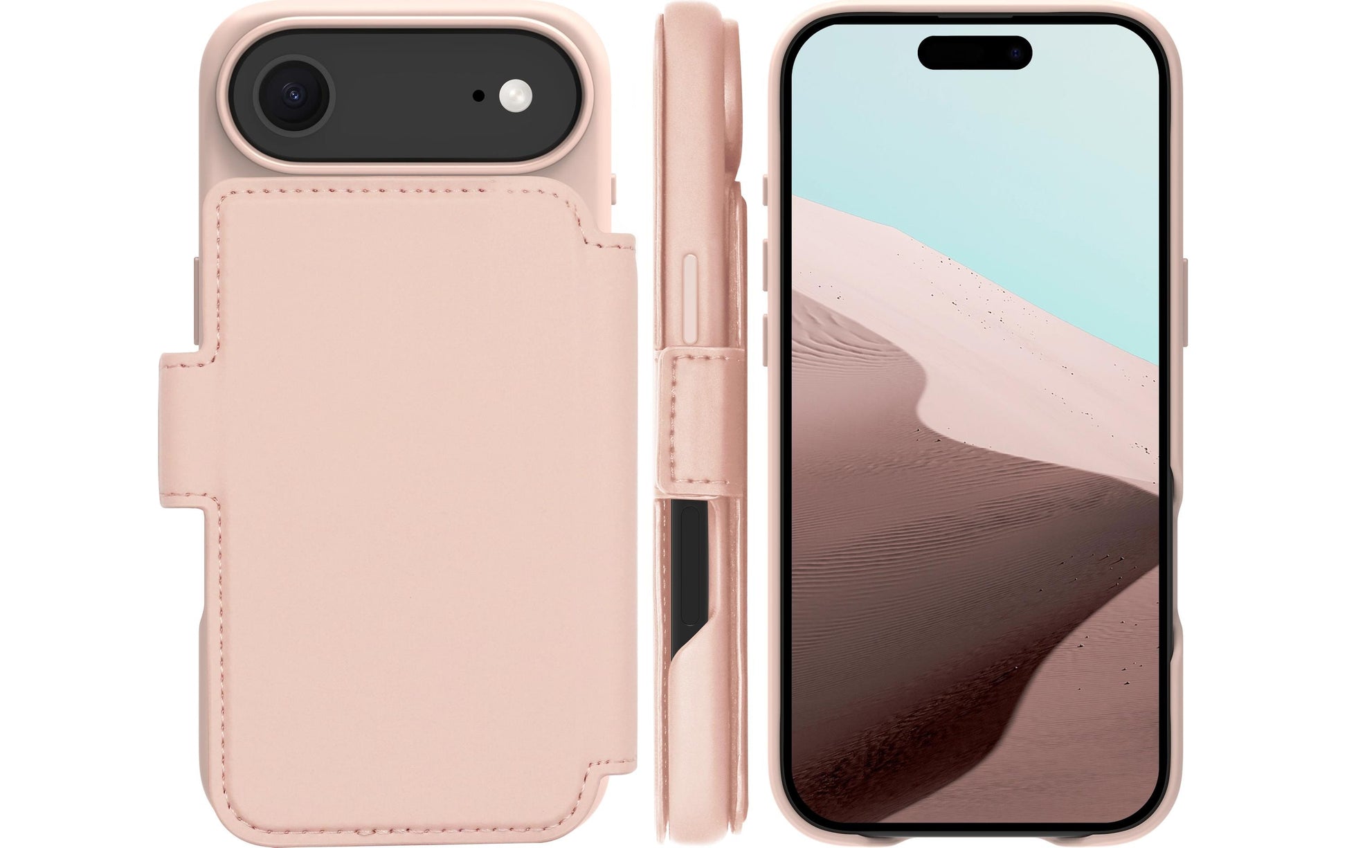 dbramante1928 Lynge MS ICON Wallethülle – für Apple iPhone 17 Air, 3 Kartenfächer, Kunststoff, Pink Sand